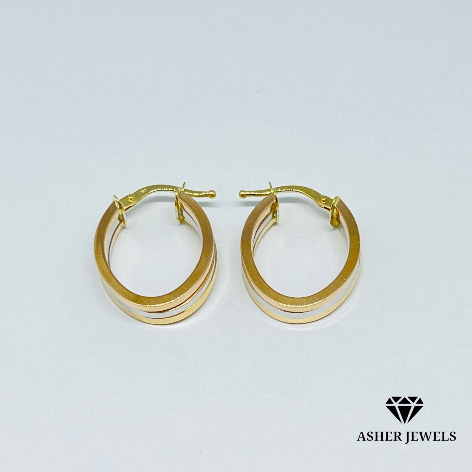 Tri-color Loop Earrings